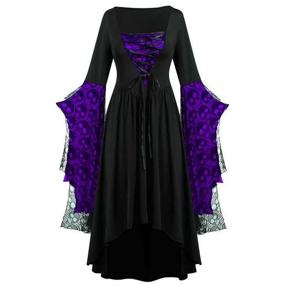 Gothic Steampunk Camisole Off Shoulder Sleeve Button Irregular Dress
