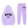thumbnail image 3 of Tiijoy Girls Sweatsuit New York Printed Long Sleeve Hoodie and Jogger Pants Set Outfits, 3 of 3