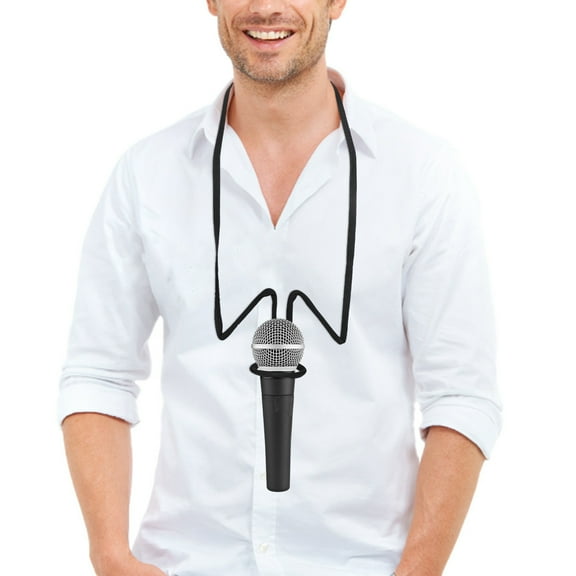 MLINS  Hanging Type Mic Stand Neck Holder for Player Adjustable Flexible with Office Black