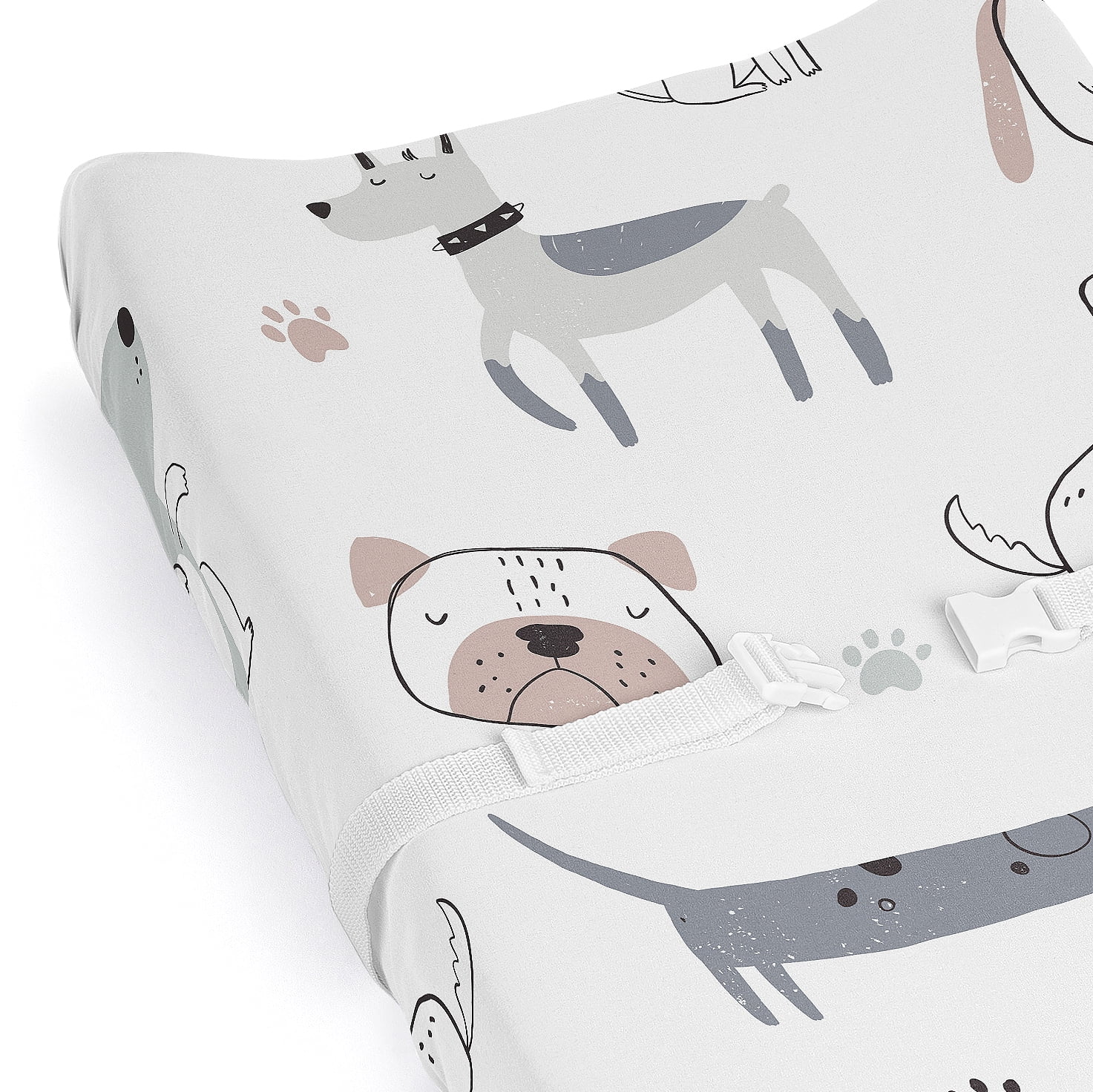 Sweet Jojo Designs Cartoon Puppy Boy, Girl, Unisex/Gender Neutral Changing Pad Cover Sheet