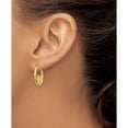 thumbnail image 4 of 14K Yellow Gold Polished And Satin Claddagh Hoop Earrings (12 X 4) Made In Indonesia te420, 4 of 6