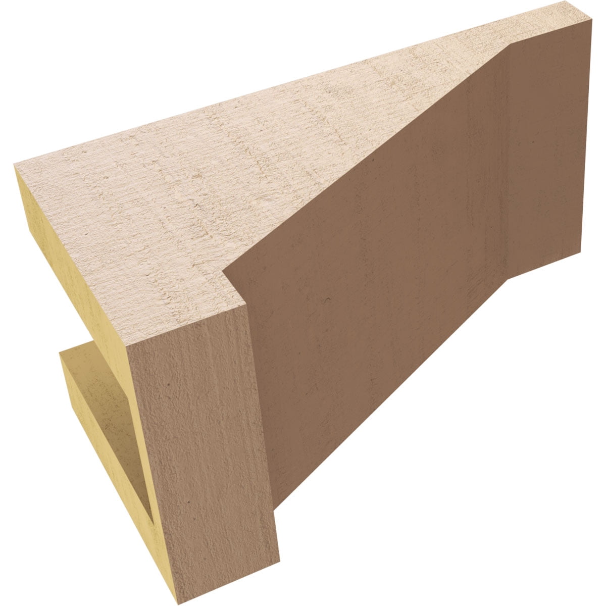 4"W x 8"D x 4"H Wide Burlington Rough Cedar Woodgrain TimberThane Corbel, Primed Tan