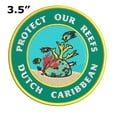 thumbnail image 2 of Protect Our Reefs! Dutch Caribbean 3.5 Inch Iron Or Sew On Embroidered Fabric Badge Patch Ocean Beach, Salt Life Iconic Series, 2 of 2