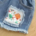 thumbnail image 6 of Baby Girls Outfits Toddler Suit Girls Colorful Printed One Shoulder Tops Blue Denim Shorts 2pcs Set Outfits, 6 of 6