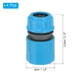 thumbnail image 2 of Conector de reparación de manguera Uxcell de 1/2" 4 Pcs, extensor, conectores de manguera de jardín de plástico, azul para exteriores, 2 of 6