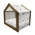 thumbnail image 2 of Flamingo Pet House, Heron and Flamingo Birds with Watercolor Design Wildlife Nature, Outdoor & Indoor Portable Dog Kennel with Pillow and Cover, 5 Sizes, Grey Vermilion White, by Ambesonne, 2 of 5