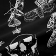 thumbnail image 5 of Homewish Gothic Moths Skull Blackout Curtains Set of 2 (52x84 Each),Spooky Botanical Mushroom Curtain,Black Gray, 5 of 6