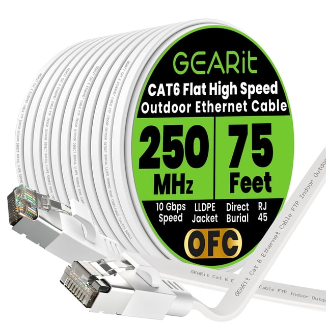 Cable Ethernet GEARit Cat6 23 m Exterior Plano Blindado