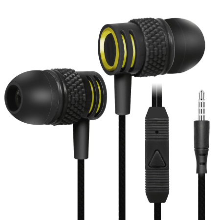 UrbanX R2 Wired in-Ear Headphones with Mic For Blade V7 Lite with Tangle-Free Cord, Noise Isolating Earphones, Deep Bass, In Ear Bud Silicone Tips