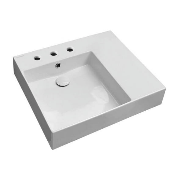 Nameeks Scarabeo 5147-Three Hole Teorema 2.0 Plus 23-5/8" Rectangular Ceramic Wall Mount /