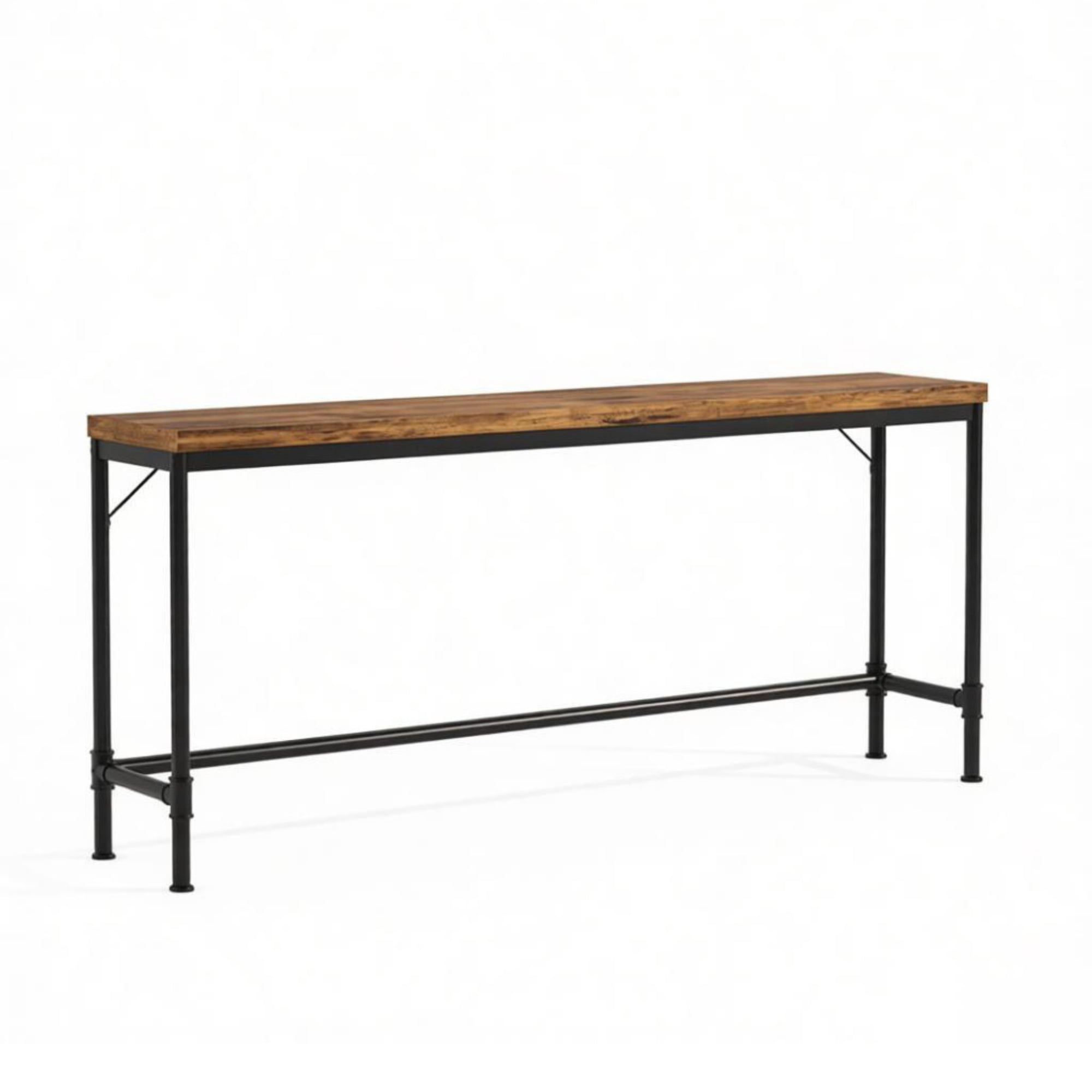 Industrial Console Table with Metal Frame for Entryway Hallway