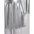 thumbnail image 5 of YIZYIF Girls Metallic Pleated Dance Dress Long Sleeve Bronzing Jazz Hip Hop Performance Costume Back Zipper Dancewear, 5 of 7