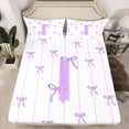 thumbnail image 2 of Castle Fairy Personalized Initial Letter I 4 Pieces Queen Sheet Sets for Children Women Men,Bow Tie Stripes Ultra Soft Flat Sheet,Monogrammed Alphabet Queen Fitted Sheet,Breathable Home Decor, 2 of 7