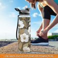 thumbnail image 6 of 1000ML Transparent Sports Water Bottle with Handle & Straw Portable Water Bottle for Outdoor Camping Gym Camouflage White Flowers, 6 of 7