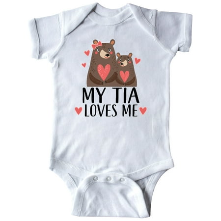 

Inktastic My Tia Loves Me Woodland Bear Gift Baby Girl Bodysuit