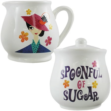 - Disney Mary Poppins Sugar Bowl And Creamer Set - Stoneware In Color Gift Box