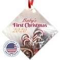 thumbnail image 7 of Soul Décor Christmas Ornaments, Baby's First Christmas 2020 Ornament, Large 3.75" Diamond Metal Ornament, Velvet Pouch Included, 7 of 7