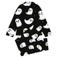 thumbnail image 4 of Afdoent Girls Pajamas Set Halloween Ghost Print Sleepwear Soft Long Sleeve Button-Down Sleepwear Nightwear 2Pcs Pajama Sets Loungewear Comfortable For Kids Holiday 13-14 Years, 4 of 5