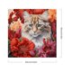 thumbnail image 2 of Kit de pintura por números sobre lienzo, arte al óleo artesanal, imagen de gato en el arbusto de flores, 60x60cm, 2 of 9
