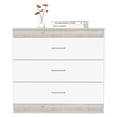thumbnail image 6 of Knubmt Wood Storage Cabinet with Handle, 3 Drawers Dresser for Living Room, Office, Light Gray + White, 6 of 7