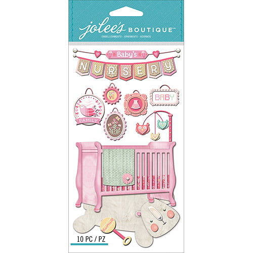 Jolees Boutique JOLEE'S BOUTIQUE LOT OF 2 SMALL PACKS BABY BIB & PINK BALL DIMENSIONAL STICKERS 