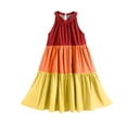 thumbnail image 4 of Girl's Dresses Sleeveless Tiered Swing A-Line Cute Midi Casual Sundress, 4 of 6