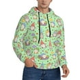 thumbnail image 2 of Kdxio Spring Gnomes Print Mens Casual Hooded Collar Drawstring Hoodies Pullover Sweatshirts Casual Long Sleeve Shirts-Large, 2 of 7