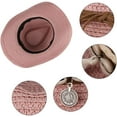 thumbnail image 4 of Dalrosia Straw Cowboy Hat for Women Men Girls Roll up Wide Brim Western Cowgirl Summer Beach Sun Hats, 4 of 6