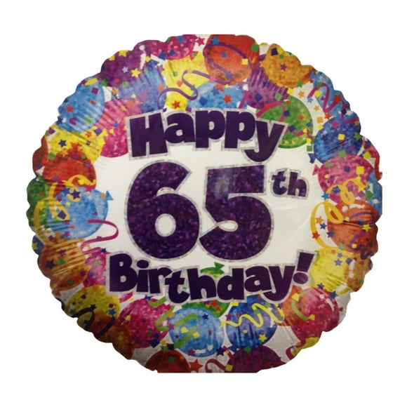 Oaktree Confetti 65th Birthday Foil Balloon