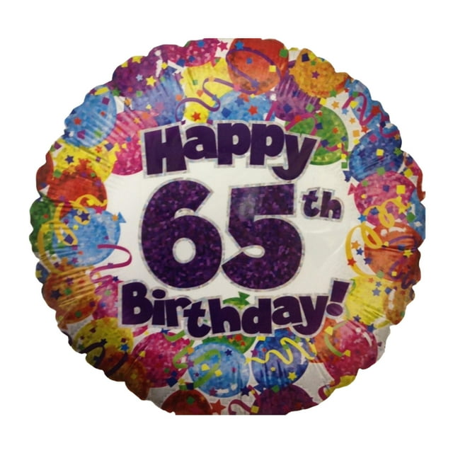 Oaktree Confetti 65th Birthday Foil Balloon