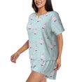 thumbnail image 2 of Naloa Milk Tea Women's Short-Sleeved Pajama Set, Loungewear, Summer pajamas, Breathable Cozy - 4X-Large, 2 of 9