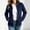 Dark Blue, variant on ClodeEU Women's Stand Collar Full Zip Fleece Jacket, Long Sleeve Lightweight Casual Outerwear with Pockets ,Women's XS-XXL