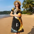 thumbnail image 4 of Easygdp Yin Yang para Vestido Transpirable de Mujer, Vestido Suelto de Manga Corta con Pliegues y Bolsillos para el Verano, 4 of 6