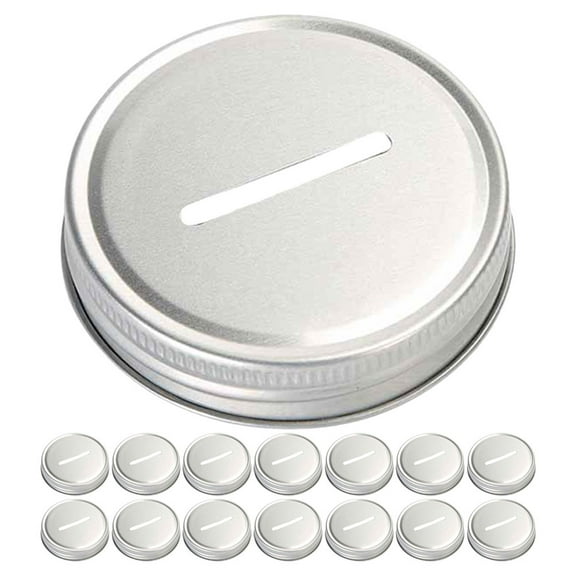 LEORX Silver Tinplate Vacuum Sealer Covers for Mason Jars and Versatile Piggy Bank Lids 8pcs
