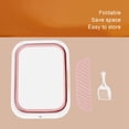 thumbnail image 3 of Cat Litter Tray, Professional Open Cat Litter Box Collapsible Easy To Clean Open Air Kitty Litter Pan  With Baffle Scoop For Bedroom Indoor, 3 of 8