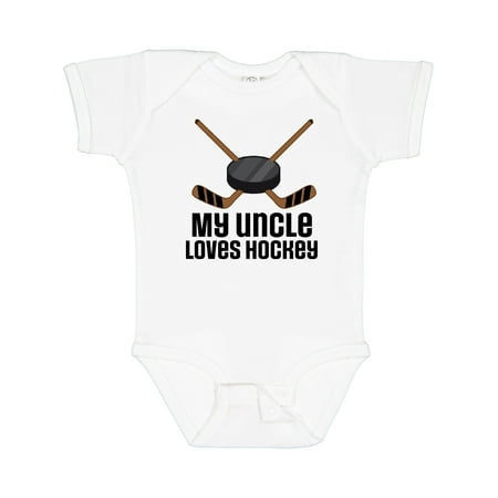 

Inktastic My Uncle Loves Hockey Gift Baby Boy or Baby Girl Bodysuit