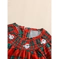 thumbnail image 5 of ZINTAOZT Toddler Baby Girl Christmas Plaid Smoked Dress Santa Embroidery Holiday Bishop Dress Little Girl Xmas Clothes, 5 of 8