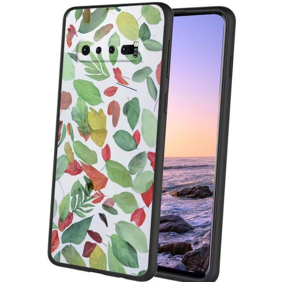 Compatible with Samsung Galaxy S10+ Plus Phone Case, Leaves-165 Case Men Women, Flexible Silicone Shockproof Case for Samsung Galaxy S10+ Plus