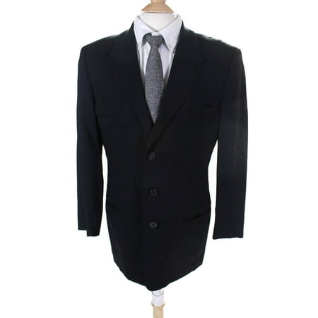 Pre-owned|Giorgio Armani Le Collezioni Mens Wool Collared Long Sleeve Blazer Blue Size 40