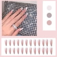 thumbnail image 2 of Long Coffin Press on Nails Ballerina V Shape Design French False Nails Full Cover Fake Nail Tips 24pcs/set, 2 of 5