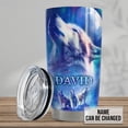 thumbnail image 3 of Personalized Wolf Stainless Steel Tumbler 20oz Tumblers with Lid Gift for Men Dad Son Christmas Birthday, 3 of 6