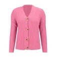 thumbnail image 5 of Cardigan Sweaters for Women Long Sleeve Button Down V Neck Spring Fall Casual Hot Pink Cardigan XXXL, 5 of 6