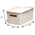 Homz Plastic Wicker Storage Boxes with Lid, Small