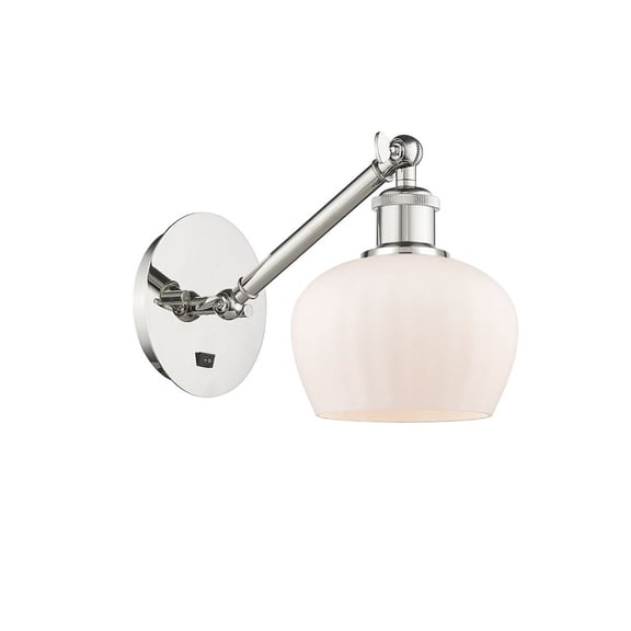 317-1W-PN-G91-LED-Innovations Lighting-Fenton - 1 Light Wall Sconce In Art Nouveau Style-9.88 Inches Tall and 6.5 Inches Wide Polished Nickel Matte