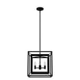 thumbnail image 2 of Hunter - Doherty 4-light Natural Black Iron, Small Chandelier, Dimmable, Casual Style, Square Shaped, for Bedrooms, Dining, Living Rooms - 19400, 2 of 7