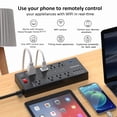 thumbnail image 2 of Protector contra sobretensiones de la regleta de alimentación WiFi para el hogar inteligente, enchufe inteligente POWSAV, 2 of 5