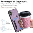 thumbnail image 5 of Phone Case for Samsung Galaxy A05 Wallet Cover with Tempered Glass Screen Protector and Wrist Strap Lanyard RFID Credit Card Holder Ring Stand Cell Accessories Ao5 A 05 Women Girl Men Purple, 5 of 12