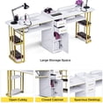 thumbnail image 3 of Advwin Double Manicure Table for 2 People, Dual Nail Desk with 2 Dust Collectors, 2 Wrist Rests, Storage Drawers for Nail Tools, Modern Workstation for Nail Salon, 3 of 7