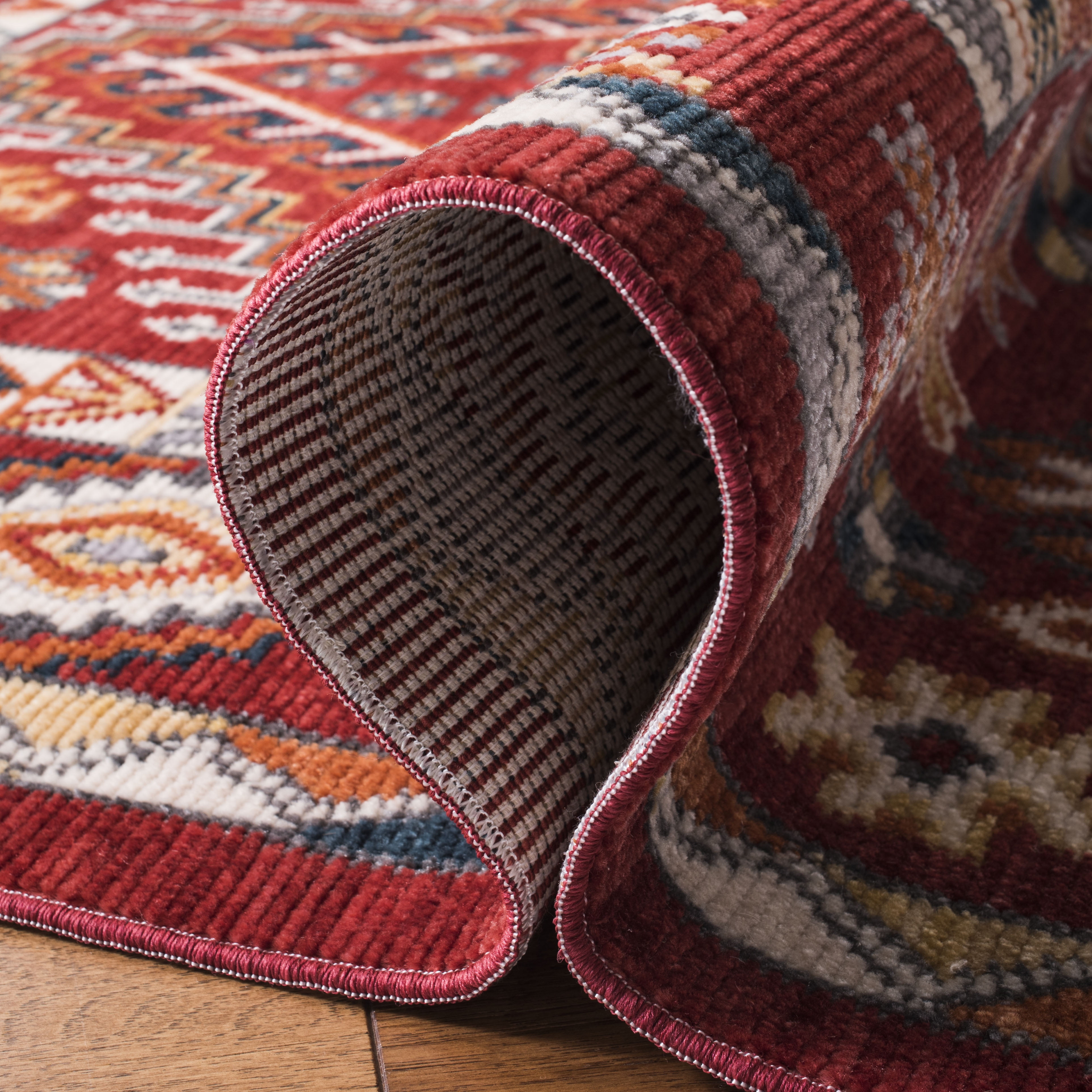 Safavieh Farmhouse Bloom Southwestern Runner Rug, Red/Ivory, 2'1" x 6'