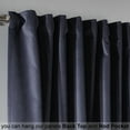 thumbnail image 4 of 3S Brother's Solid Luxury Matte Velvet Soft Curtains Set of 2 Panels Hanging Back Tap & Rod Pocket Home Décor Bedroom Kitchen Office Windows Room Darkering ( Medium State Blue-52"x84"), 4 of 6